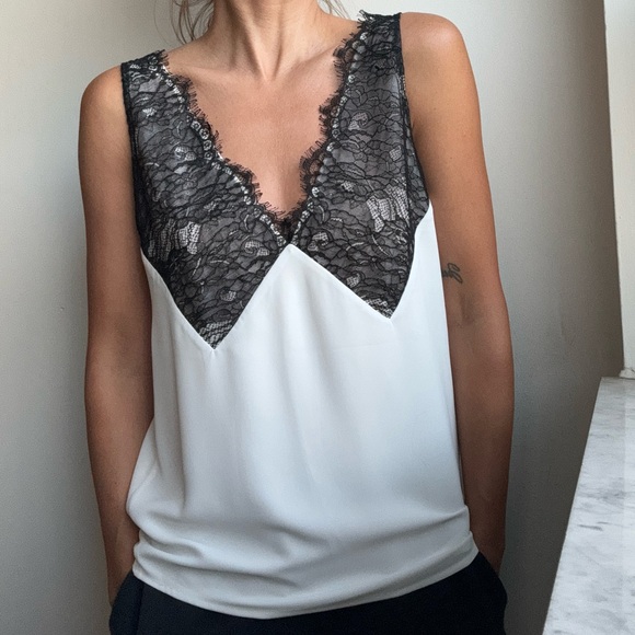 Babaton Black Lace V Neck Blouse - Picture 7 of 15